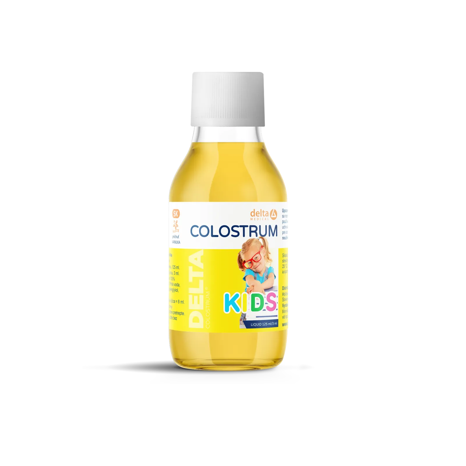 DELTA COLOSTRUM KIDS Vanilka s rýchlym účinkom 1×125 ml, kolostrum