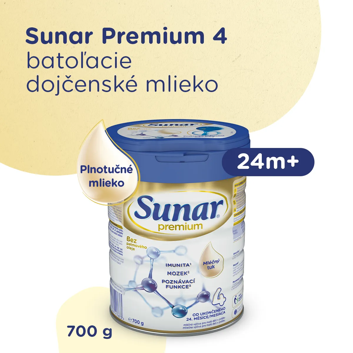 Sunar Premium 4 1×700 g, dojčenské mlieko, od 24. mesiaca