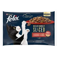 FELIX Deliciously sliced Multipack 12(4x80g) hovädzie/kura/kačica/morka v želé