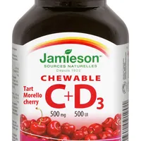Jamieson Vitamín C+D Cherry 500 mg 30 tbl.