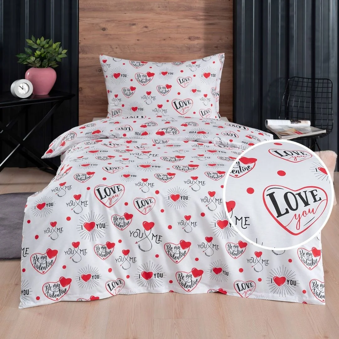 Obliečky bavlnené Valentín EMI Štandardný set jednolôžko obsahuje 1x 140x200 + 1x 70x90
