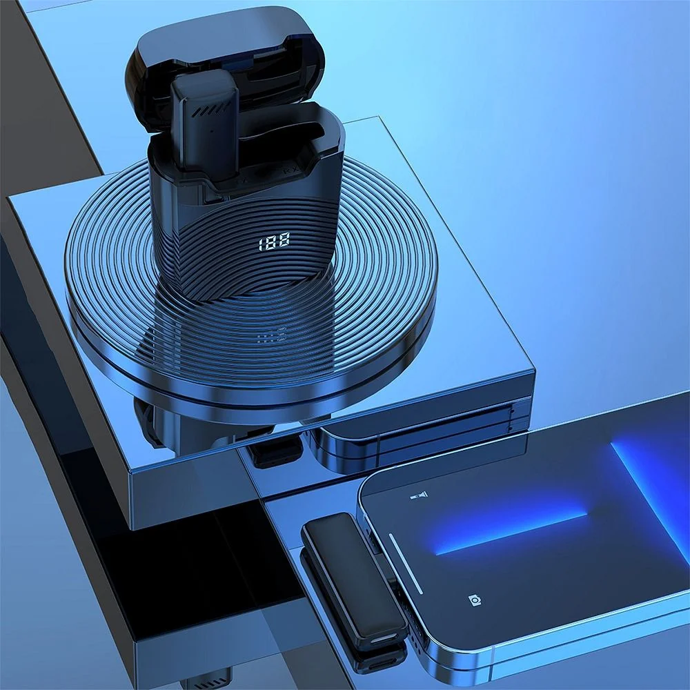 MG S11 bezdrôtový lavalier mikrofón USB-C + nabíjacie puzdro, čierny