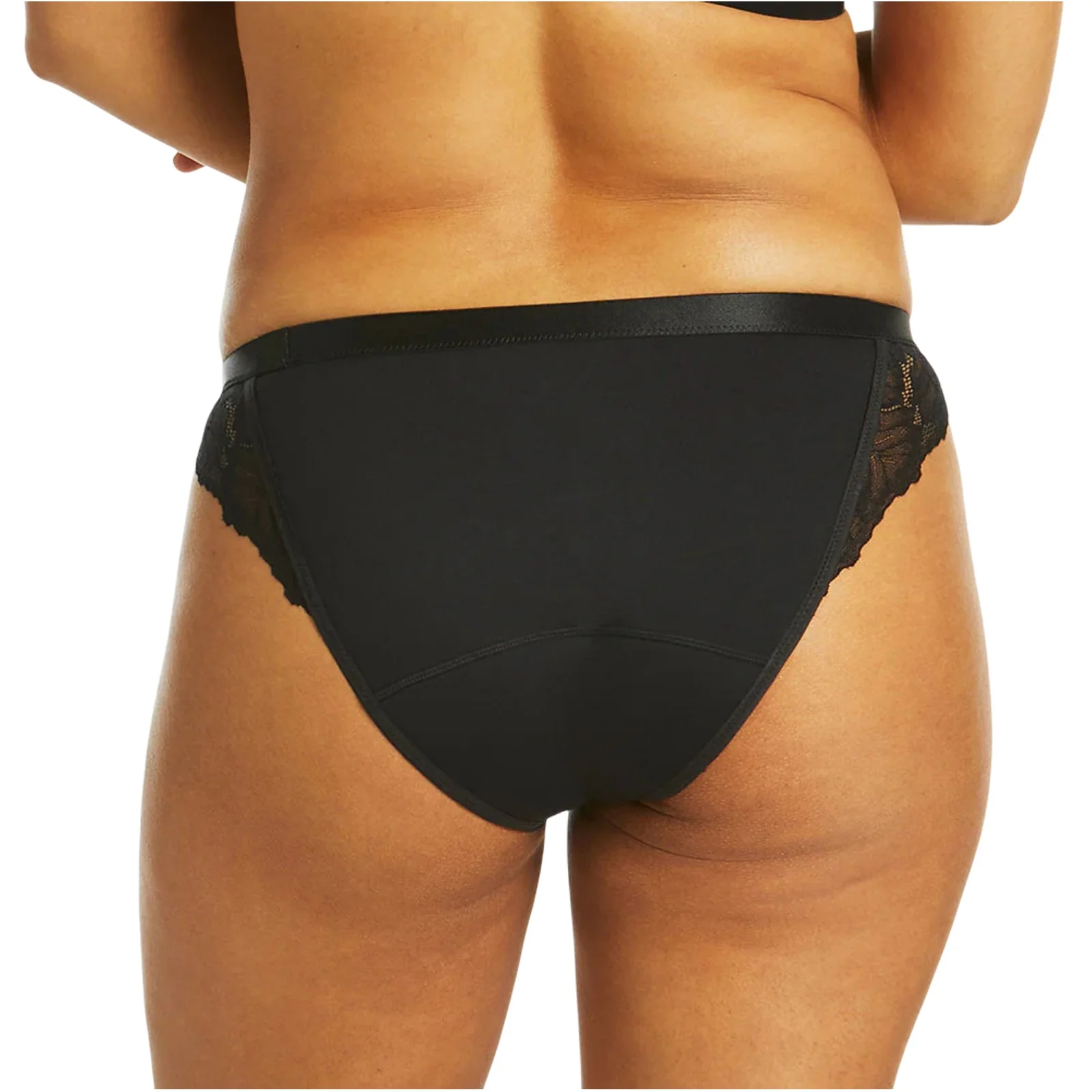 Menštruačné nohavičky čierne LUXE Lace Midi Tanga Brief (LLUWLATA) S