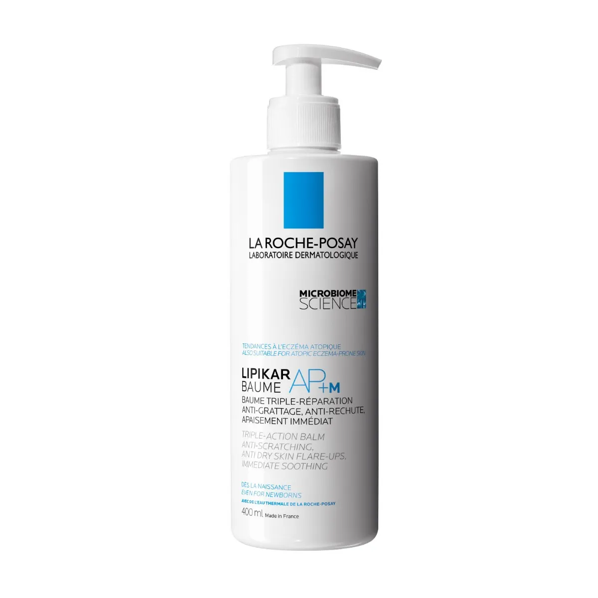 LA ROCHE-POSAY Lipikar Baume AP+M Relipidačný balzam proti svrbeniu a podráždeniu pokožky 400 ml 1×400 ml, relipidačný telový balzam