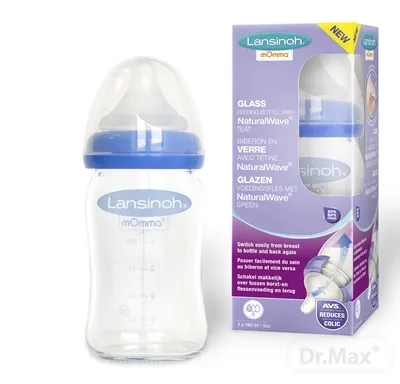 LANSINOH Sklenená dojčenská fľaša