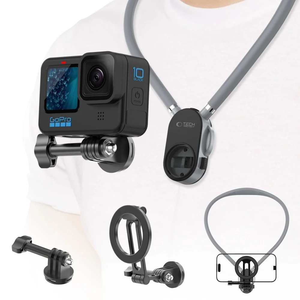 Tech-Protect AC200 MagSafe držiak na mobil / GoPro / DJI, šedý
