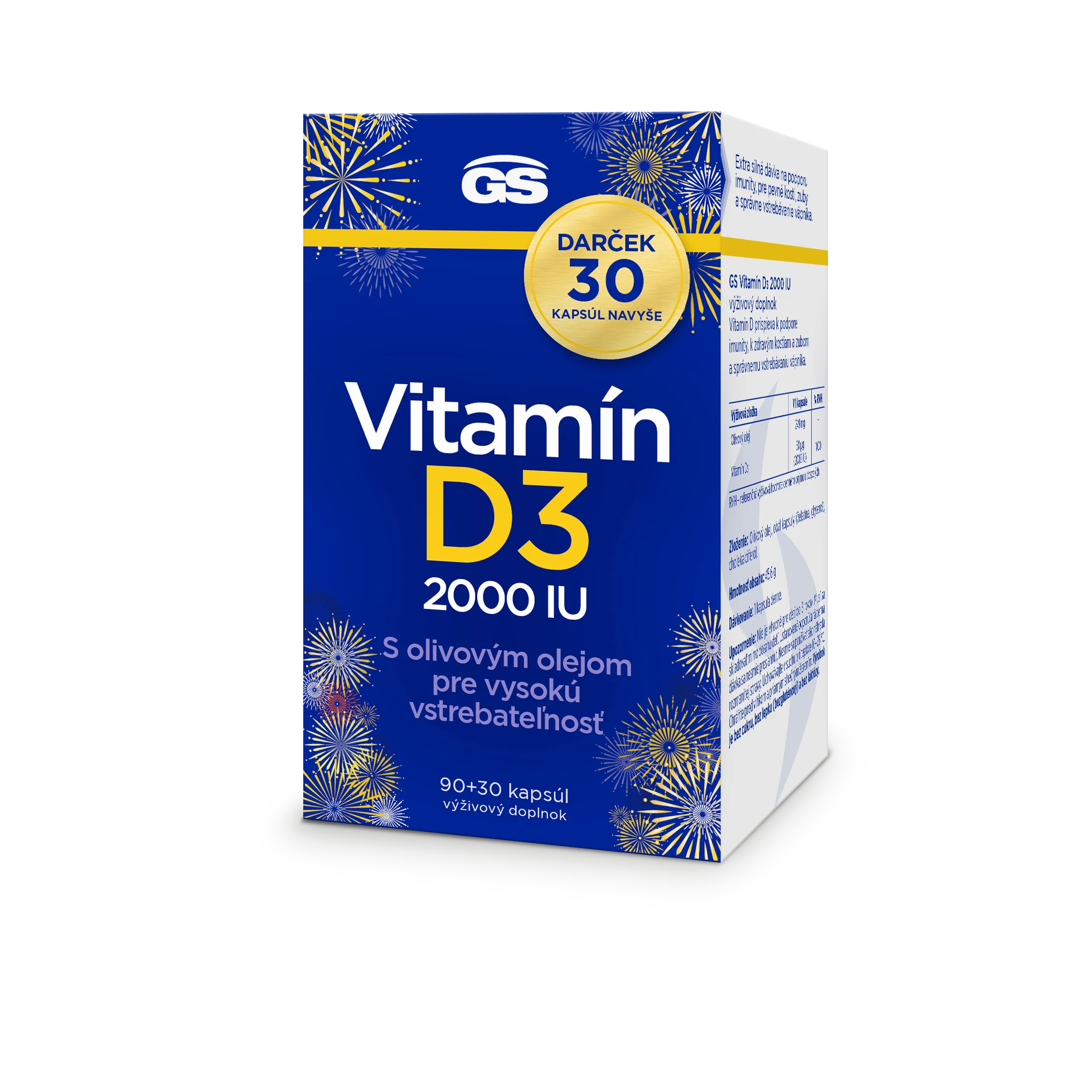 GS Vitamín D3 2000 IU cps. 90+30 darček 120 cps