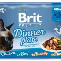 Brit Premium Cat Delicate Fillets In Gravy Dinner Plate 340g (4×85g)