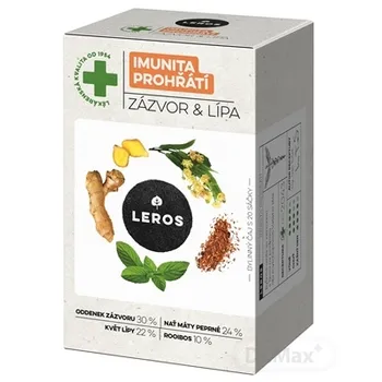 LEROS IMUNITA PREHRIATIE ZÁZVOR & LIPA 20×2 g, bylinný čaj, nálevové vrecúška