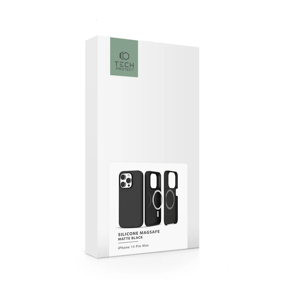 Tech-Protect Silicone MagSafe kryt na iPhone 15 Pro Max, čierny