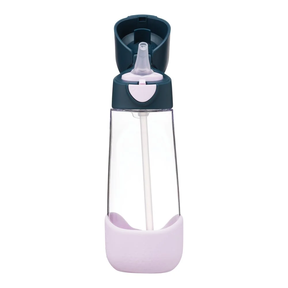 Fľaša na pitie so slamkou 600 ml indigo/ružová