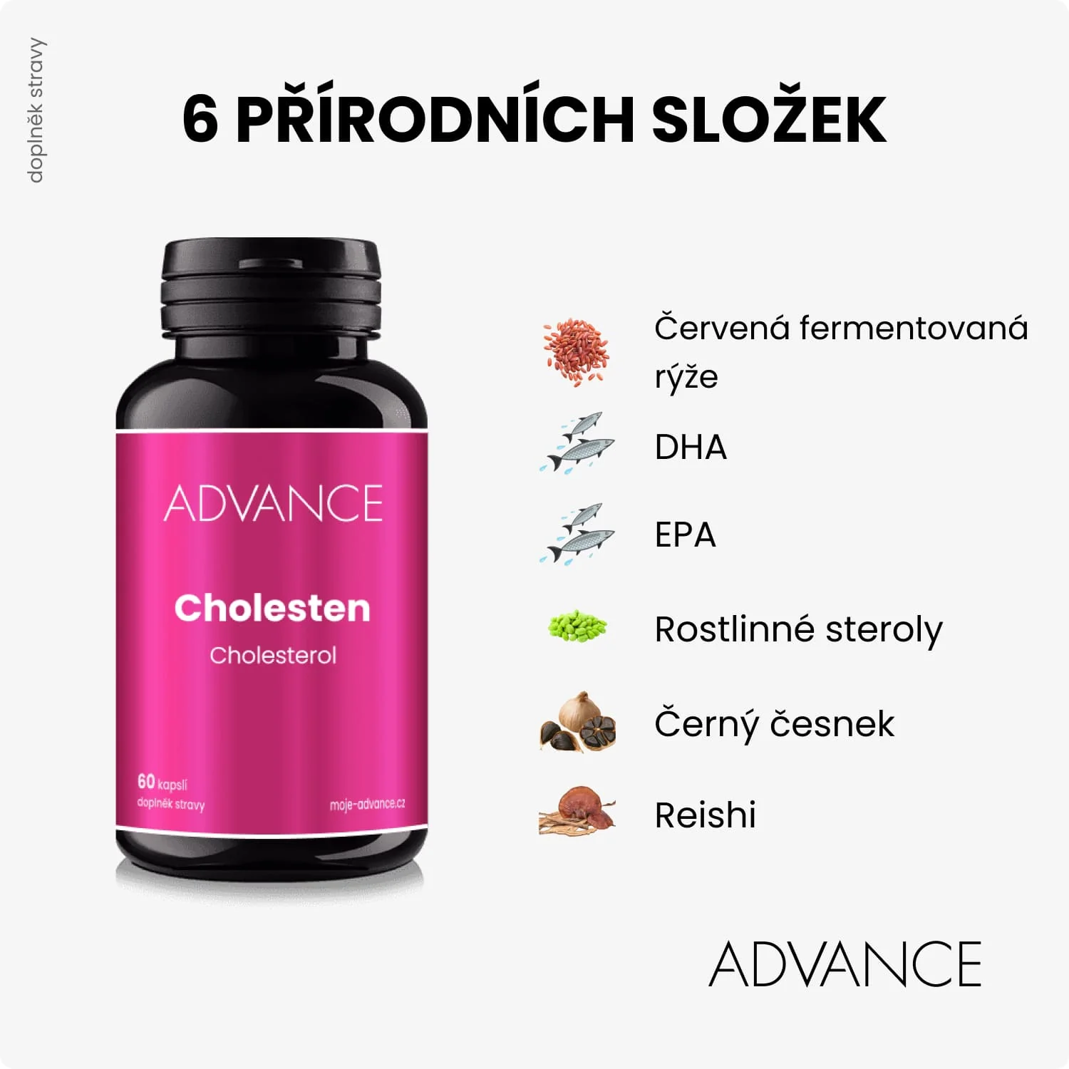 ADVANCE Cholesten 60 kapsúl - cholesterol 1×60 cps, výživový doplnok na udržanie hladiny choleserolu