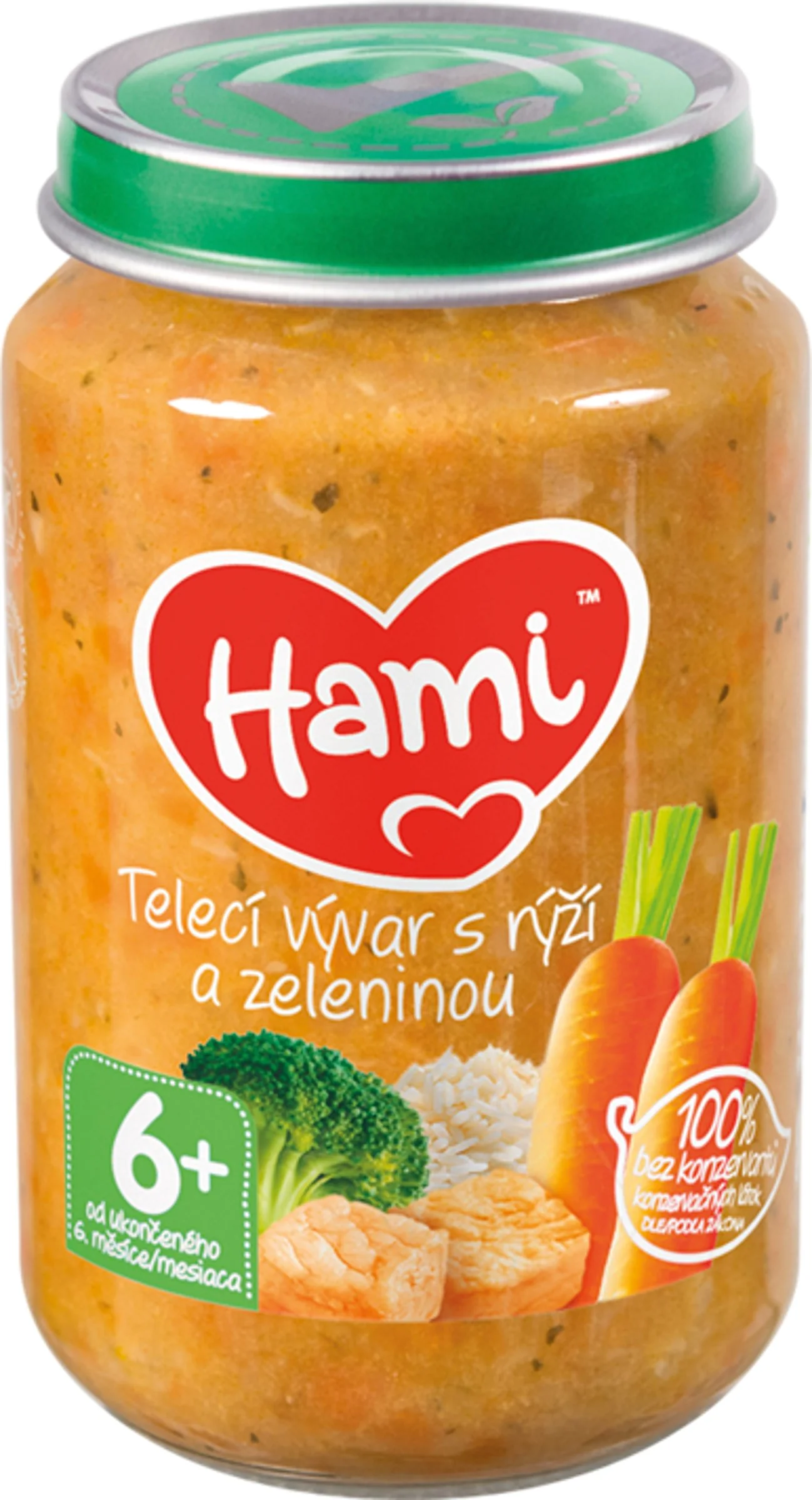 Hami príkrm Teľací vývar s ryžou a zeleninou 1×200 g, detský príkrm (od ukonč. 6. mesiaca)