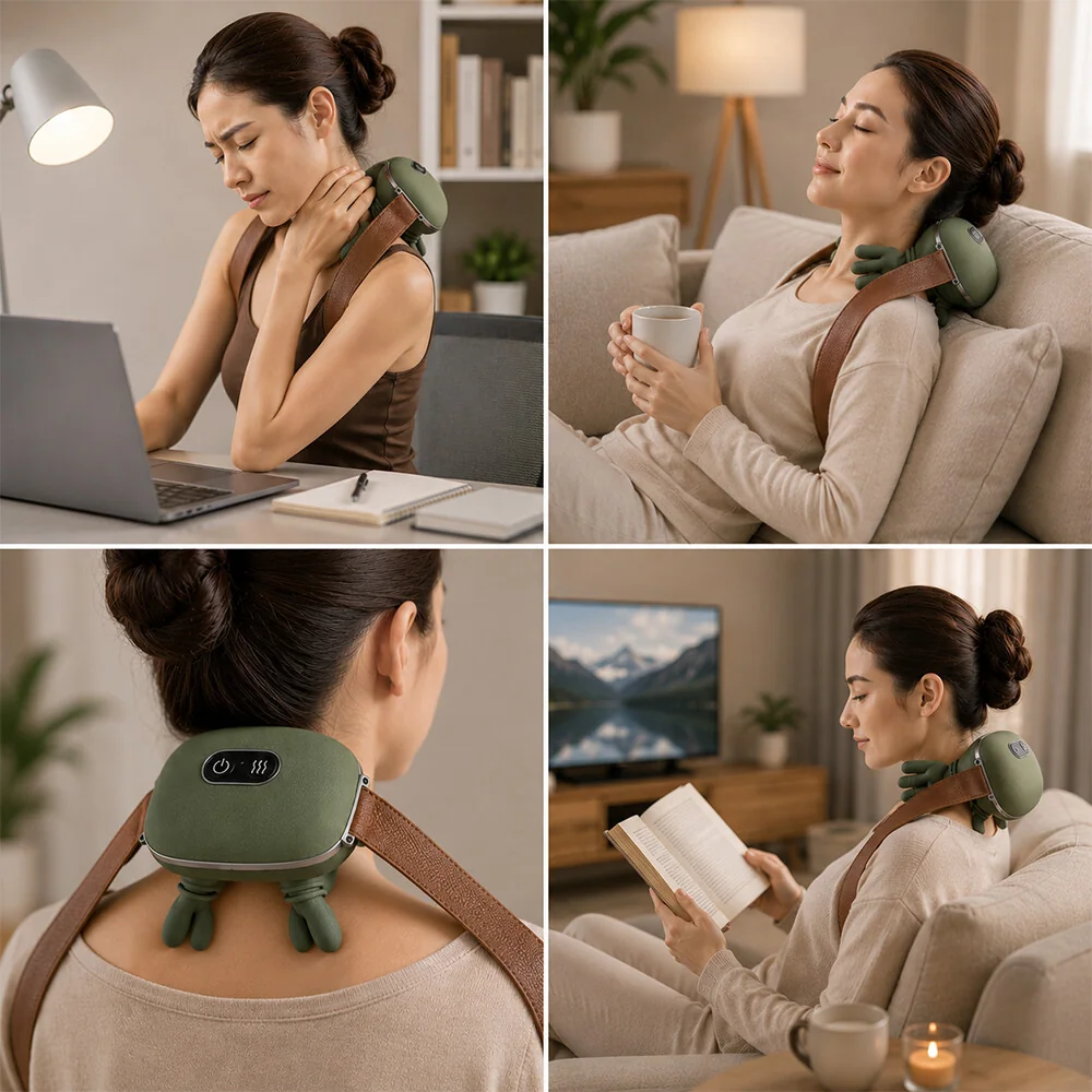 Masážny prístroj na krk CY-818 - shiatsu s vyhrievaním a 3 úrovňami intenzity