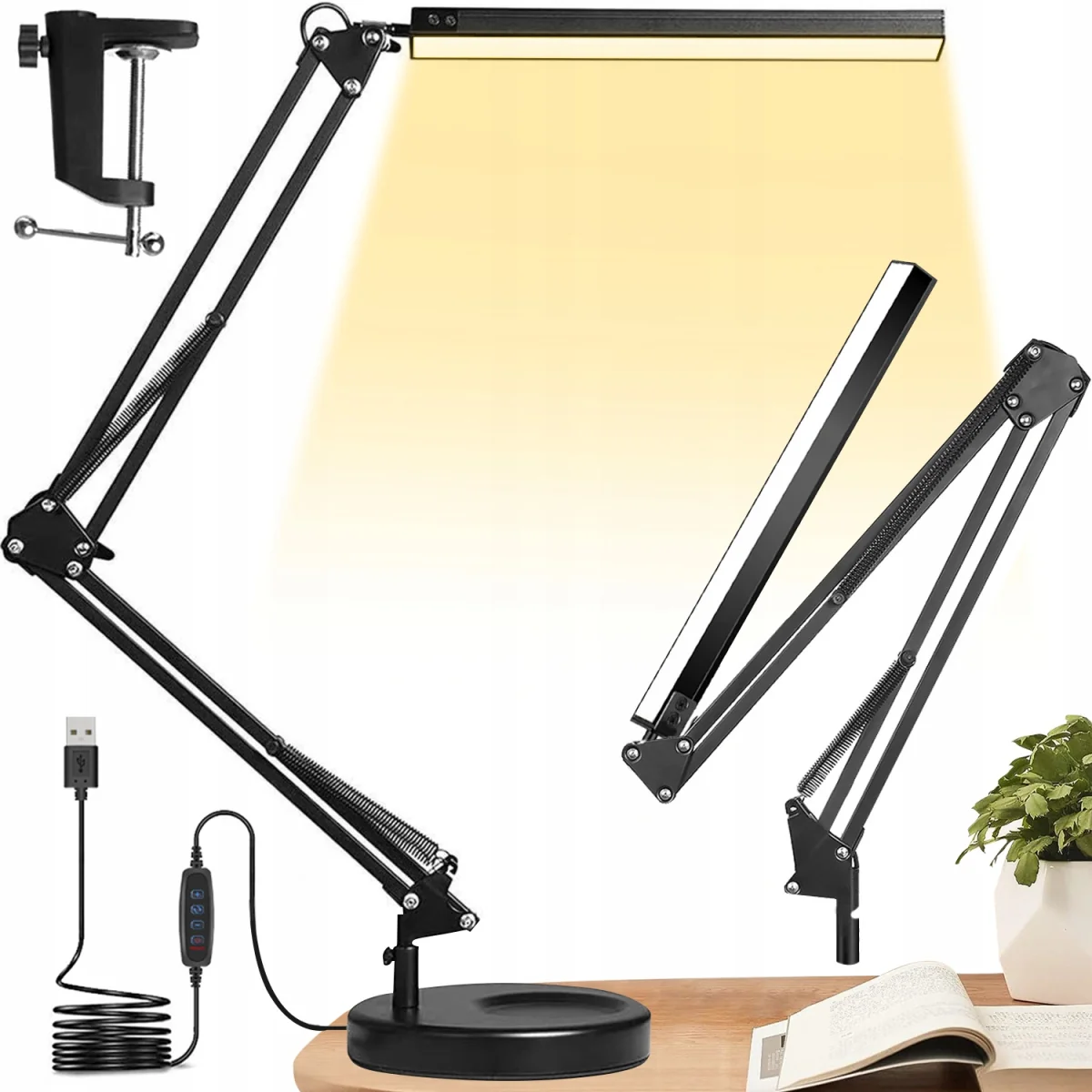 MG LDL-106 USB stolná lampa, čierna