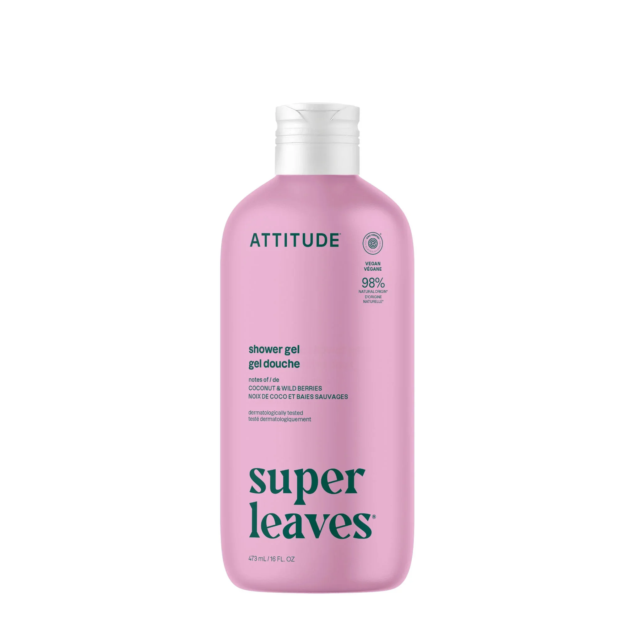 Sprchový gél ATTITUDE Super leaves - kokos a lesné plody 473 ml