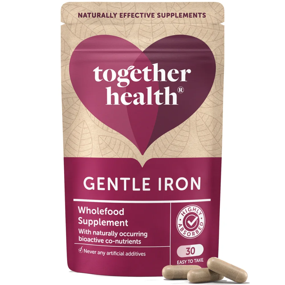Together Health - Bioaktívne železo s vitamínmi skupiny B a folátom (šetrné k tráveniu), 30 kapsúl