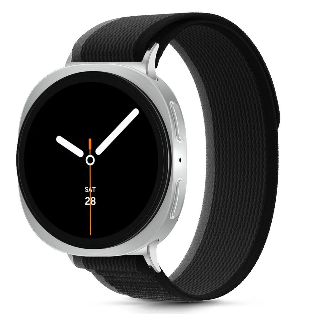 Tech-Protect Nylon Stripe remienok na Samsung Galaxy Watch 8 / Classic (40/44/46mm), black/orange (40/44/46mm), black/orange