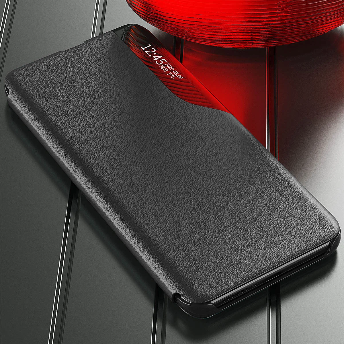 MG Eco Leather View knižkové puzdro na Samsung Galaxy A54 5G, čierne