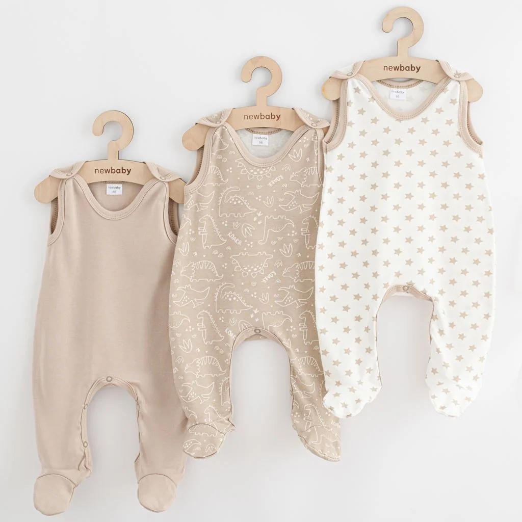 Dojčenské dupačky New Baby Classic II Uni 3ks béžové 56 (0-3m),