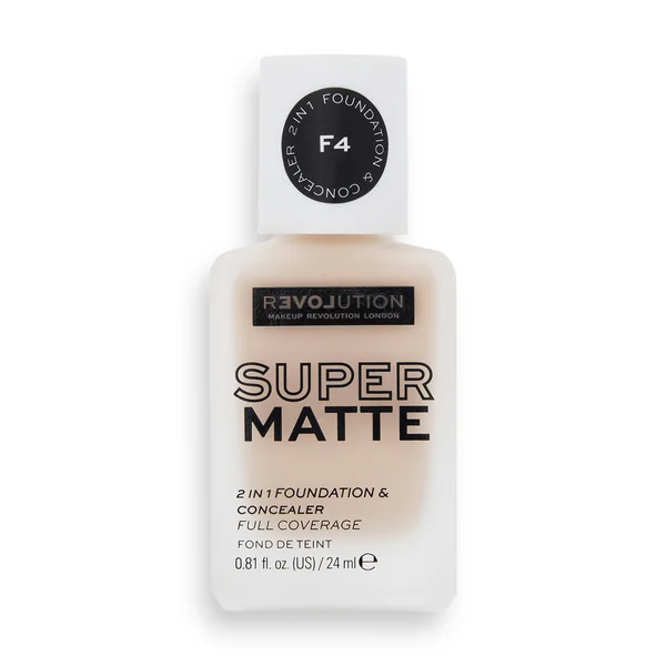 Revolution Relove, Supermatte Foundation F4, make-up 1×24 ml, make-up
