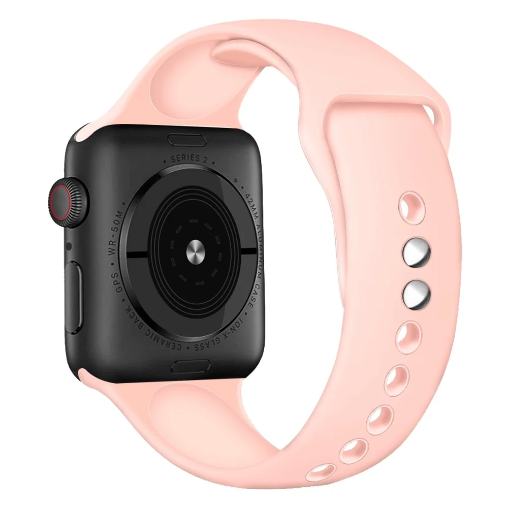 BStrap Soft Silicone remienok na Apple Watch 38/40/41mm Pink Sand
