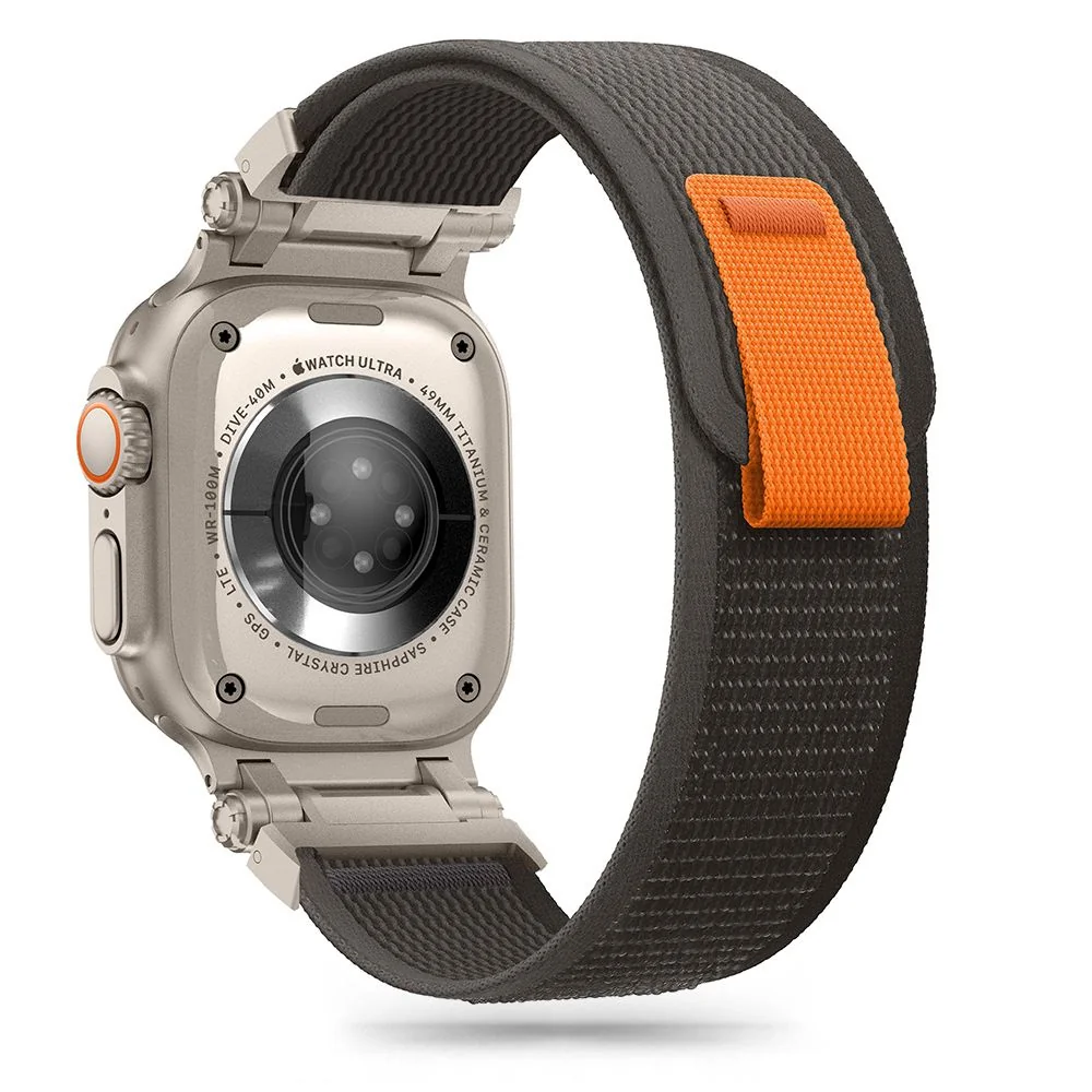 Tech-Protect Nylon remienok na Apple Watch 42/44/45/49mm black/orange