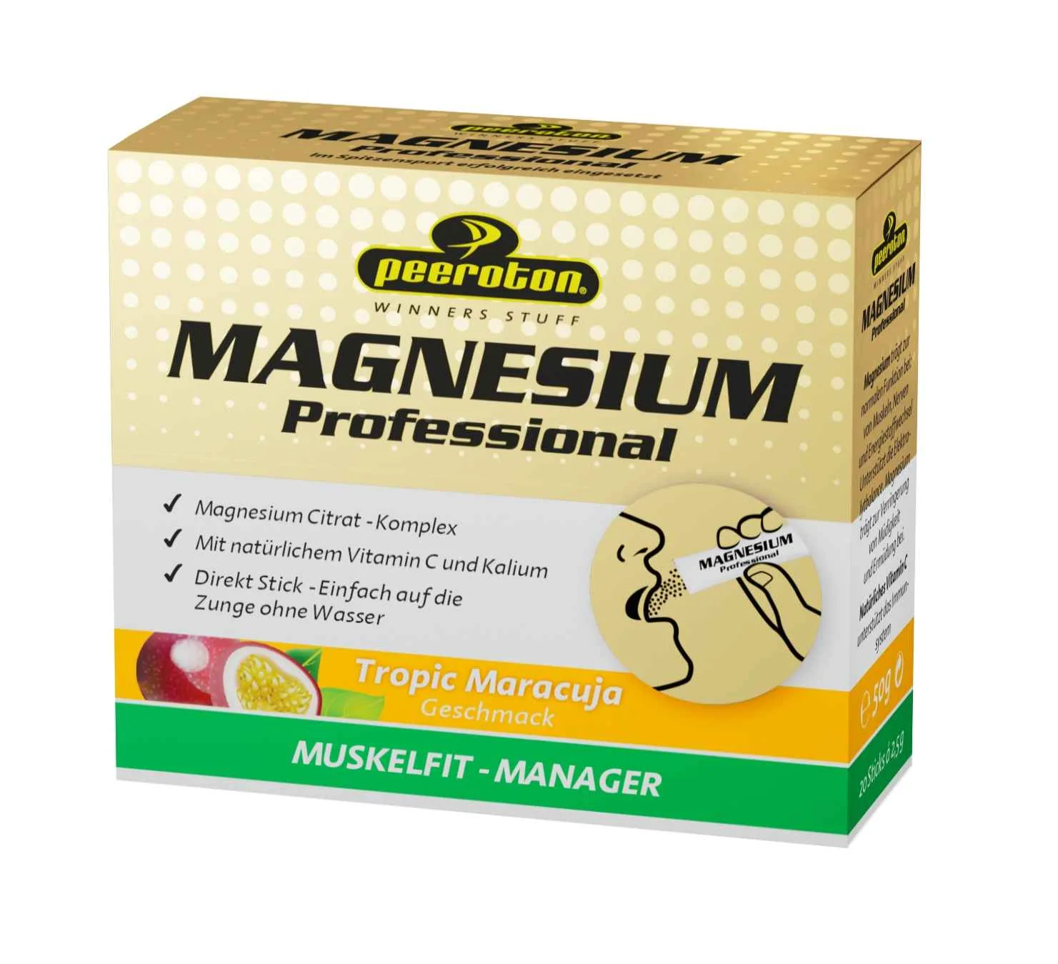Peeroton MAGNESIUM Professional 20x2.5g tropic 20×2,5 g, výživový doplnok