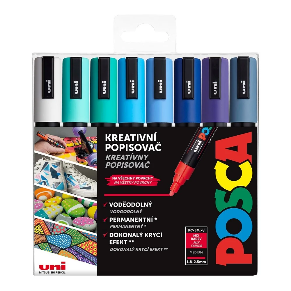Sada akrylových popisovačov POSCA PC-5M OCEAN 4 ks, 1,8-2,5 mm