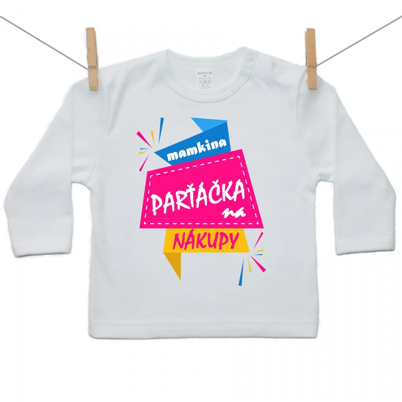 Boodyy Tričko s dlhým rukávom Mamkina parťáčka na nákupy Veľkosť: 98