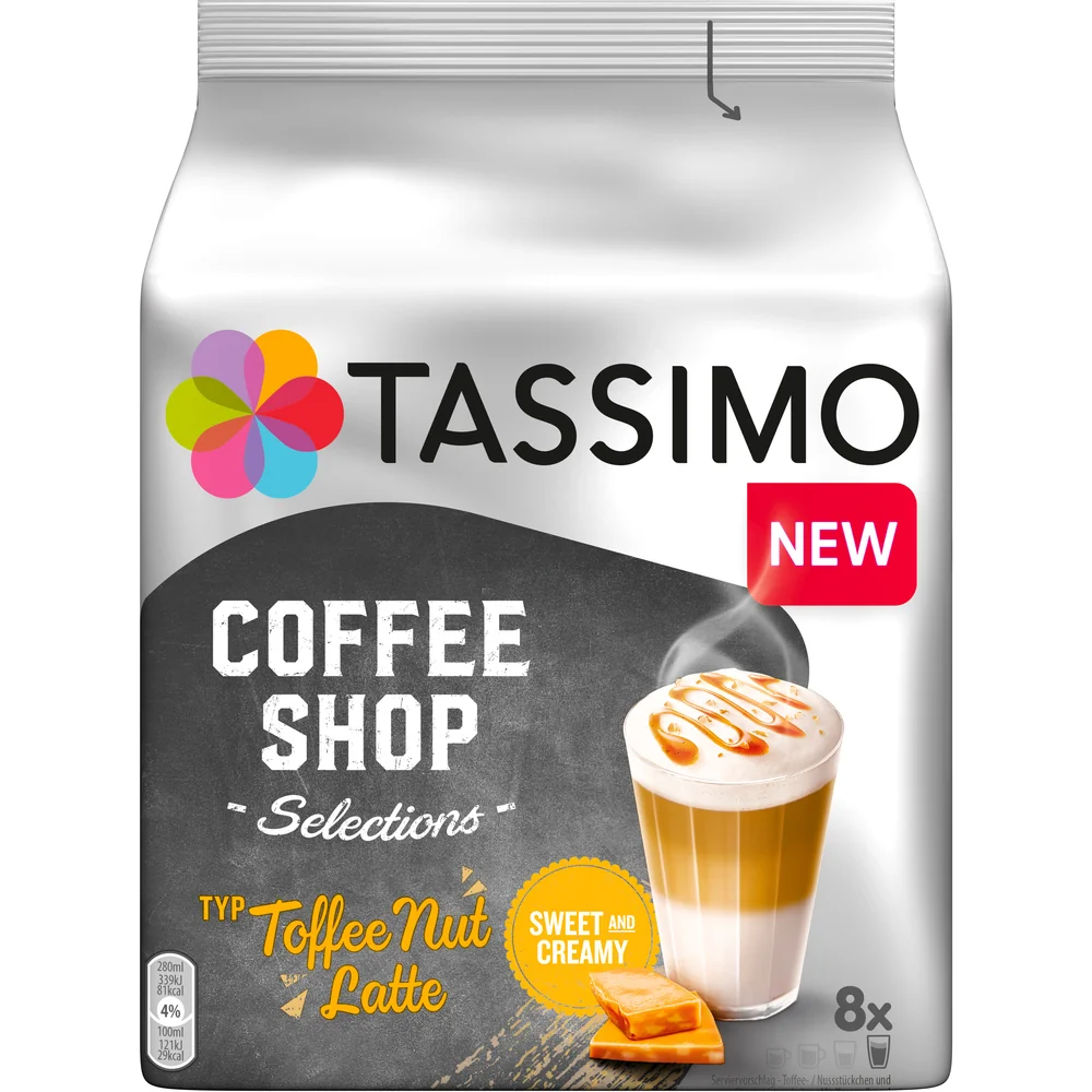 Tassimo Toffee Nut Latte kapsule 1×8 ks, kávové kapsuly