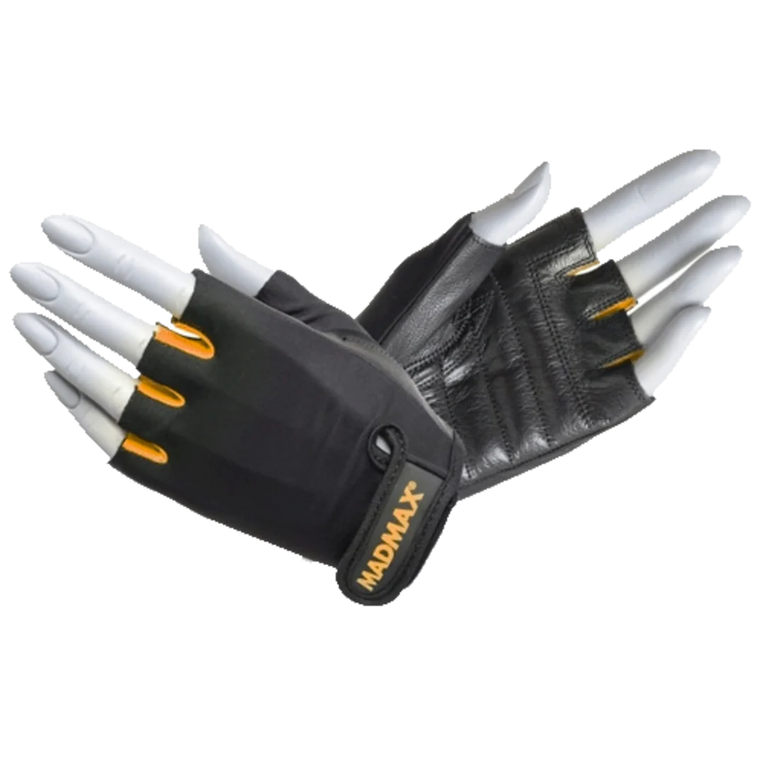 MADMAX MFG-251 GLOVES FOR FITNESS RAINBOW - Black/Neon orange, S