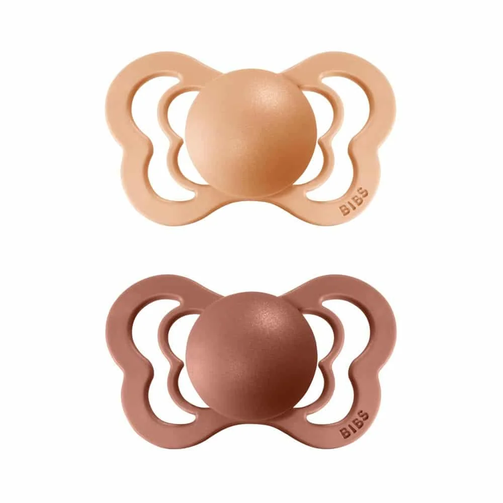 BIBS Couture ortodontické cumlíky z prírodného kaučuku 2ks veľkosť 1 - Peach / Woodchuck