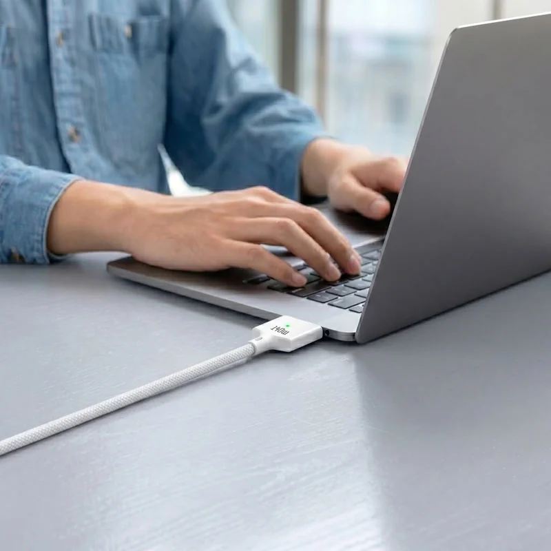 Tech-Protect MMC01 magnetický kábel na MacBook USB-C / MagSafe 3, 140W 2m, biely