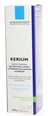 LA ROCHE-POSAY Kerium Gélový šampón na mastné lupiny 200 ml 1×200 ml, gélový šampón