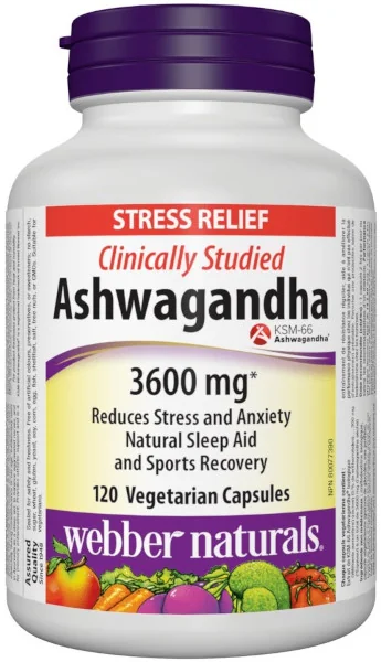 Webber Naturals Ashwagandha 3600 mg* 120 cps