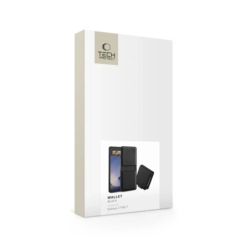 Tech-Protect Wallet knižkové puzdro Samsung Galaxy Z Flip 7, čierne