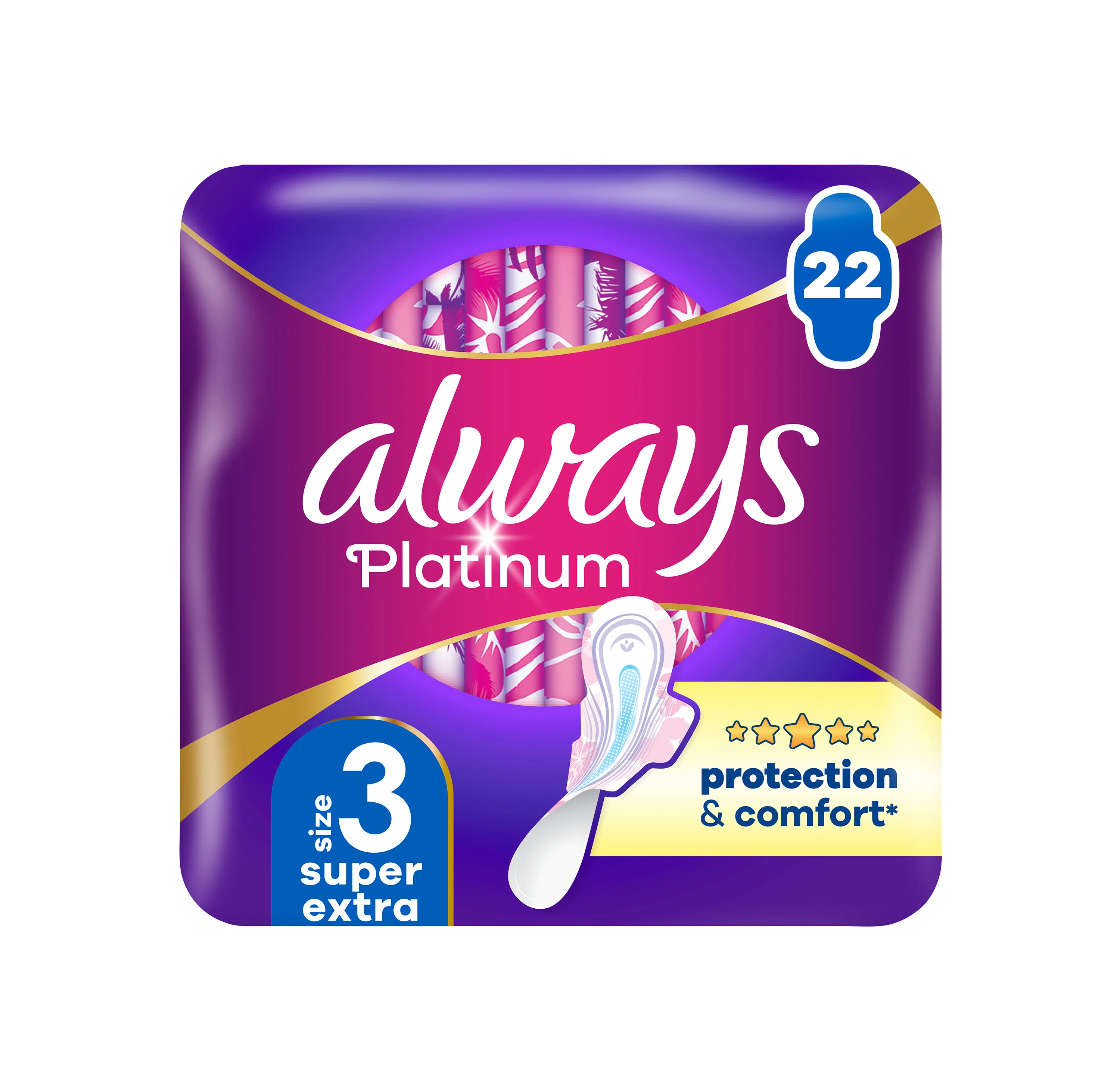 Always Platinum Night hygienické vložky s krídelkami 22ks, veľkosť 3 22 ks