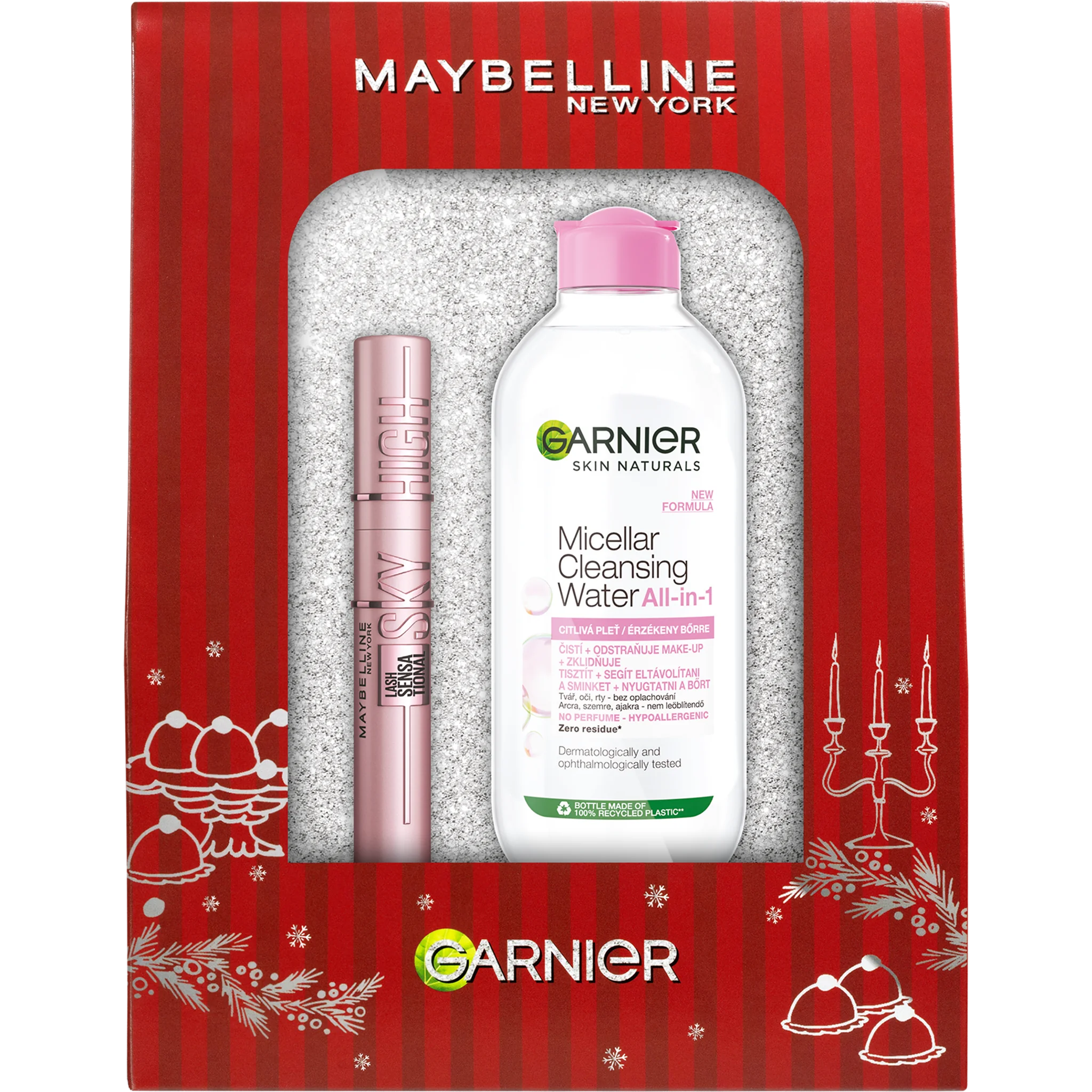 Maybelline Sky High špirála + Garnier Skin Naturals micelárna voda – vianočný set 2026 1 set
