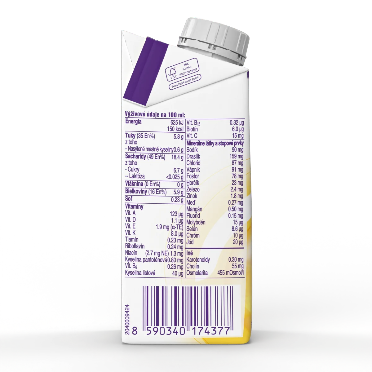 Nutridrink s banánovou príchuťou 4x200 ml, nápoj na medicínske účely