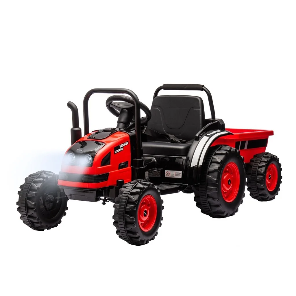 Elektrický traktor s prívesom Milly Mally Farmer červený ,