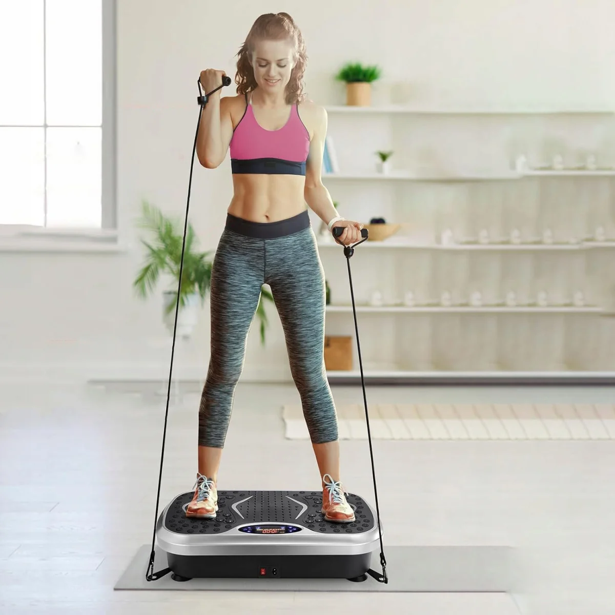 Livefy Fit Vibe vibračná plošina na cvičenie, béžová
