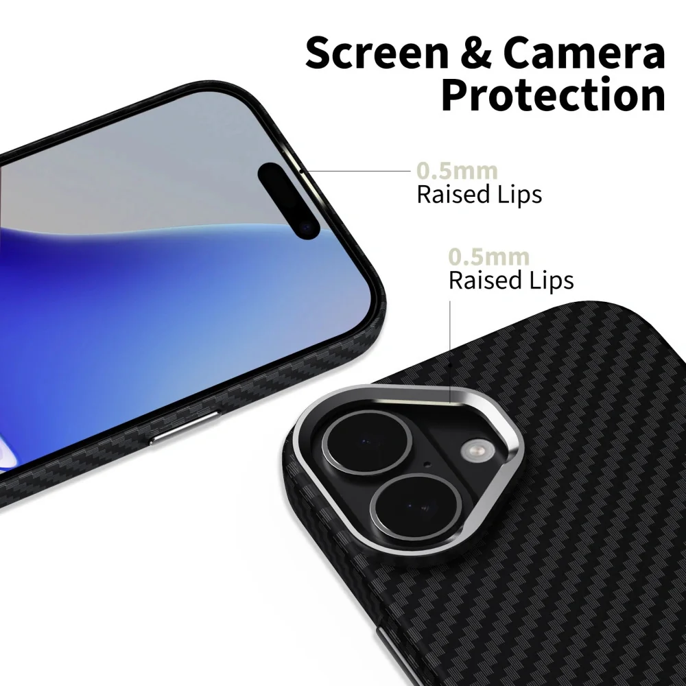 Tech-Protect Ion Carbon MagSafe kryt na iPhone 17, čierny/strieborný
