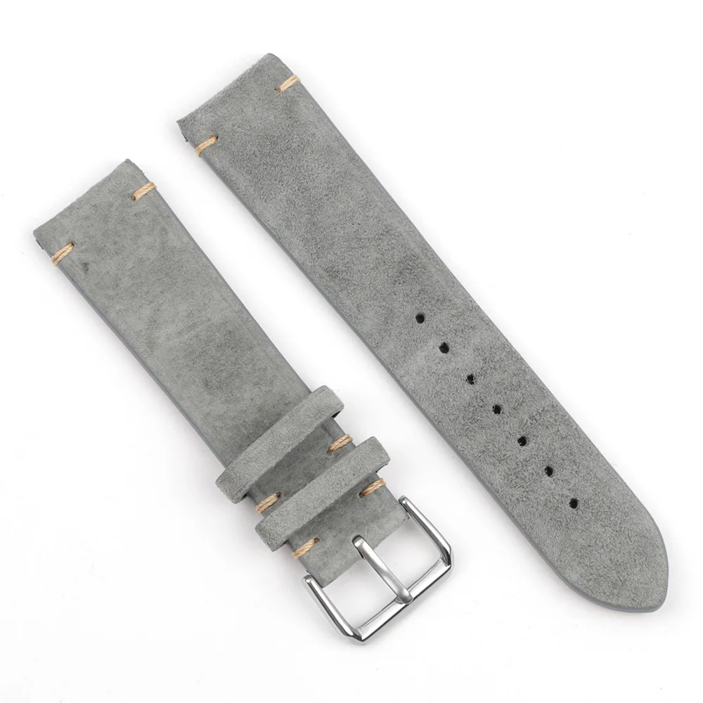 BStrap Suede Leather remienok na Huawei Watch GT/GT2 46mm gray
