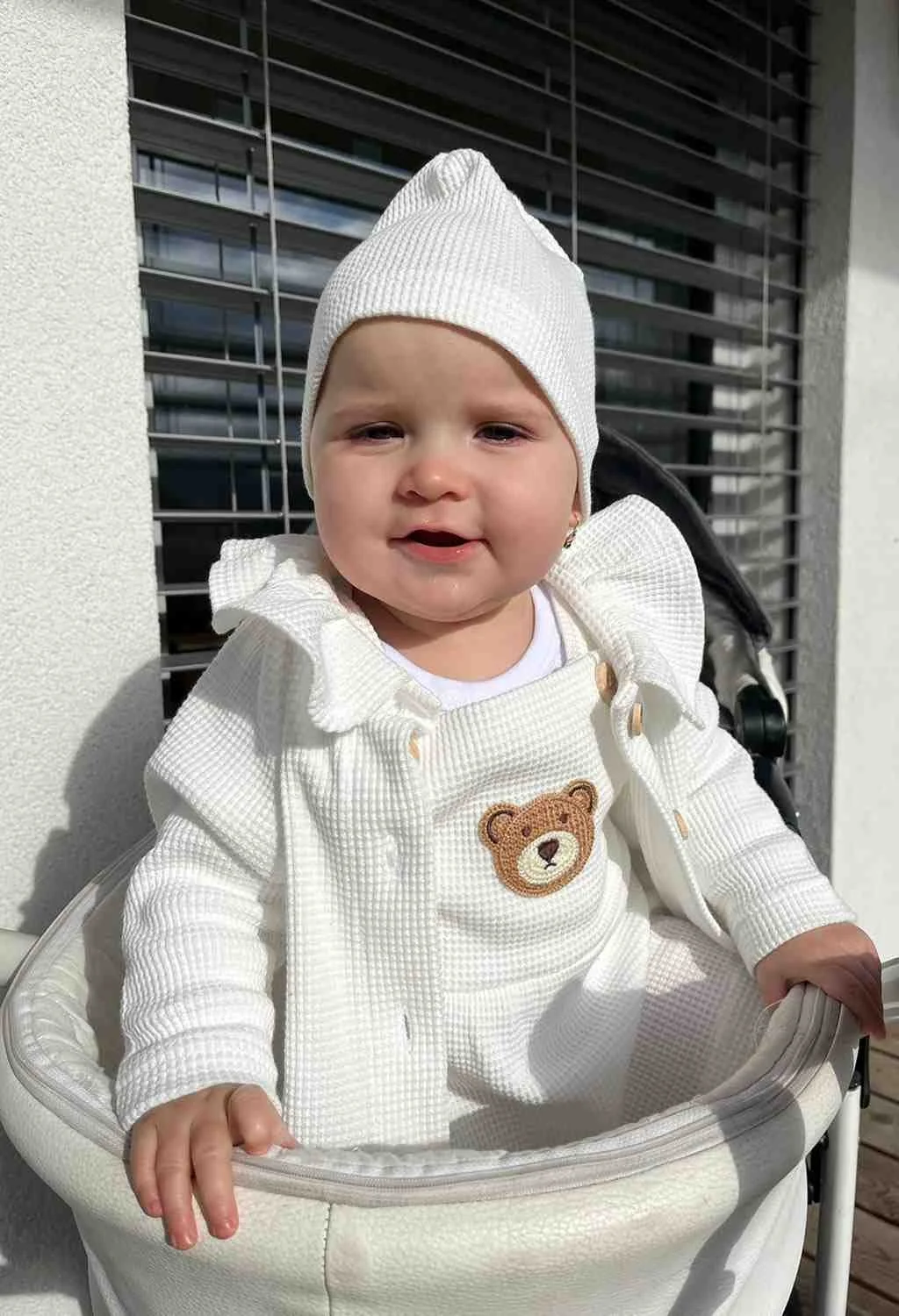 Dojčenská sukienka na traky New Baby Luxury clothing Laura biela 56