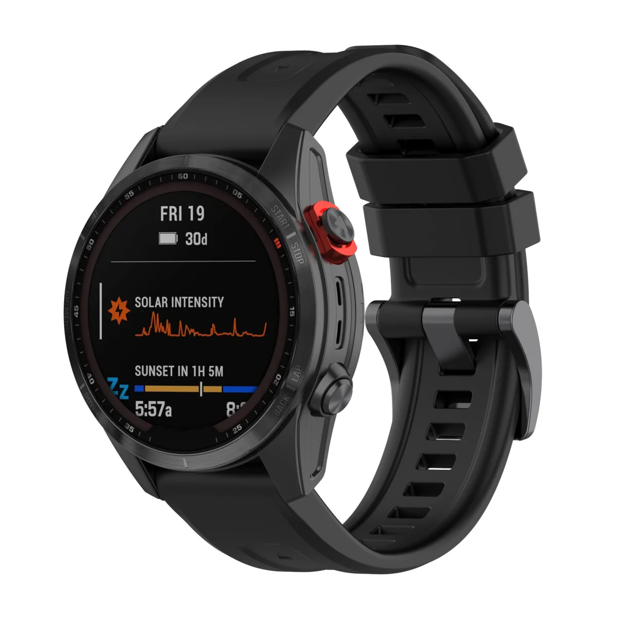 BStrap Silicone Carson remienok na Garmin Fenix 5 / 6 / 6 Pro / 7 / 8 / E 47mm, black / E 47mm, black