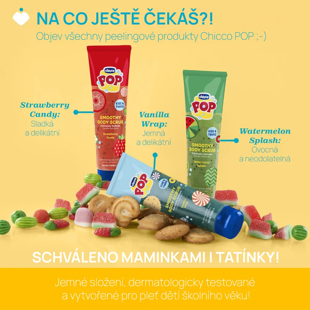 CHICCO Telový peeling Watermelon Smoothy POP pre deti a teenagerov 150 ml