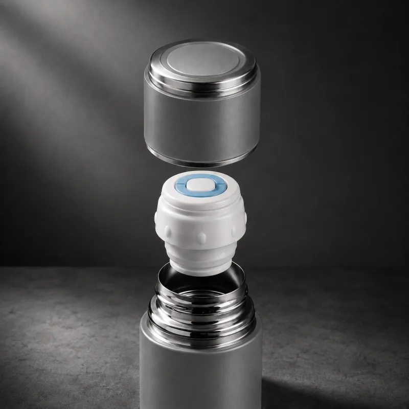 Livefy termoska s pohárom Vello 500ml, sivá
