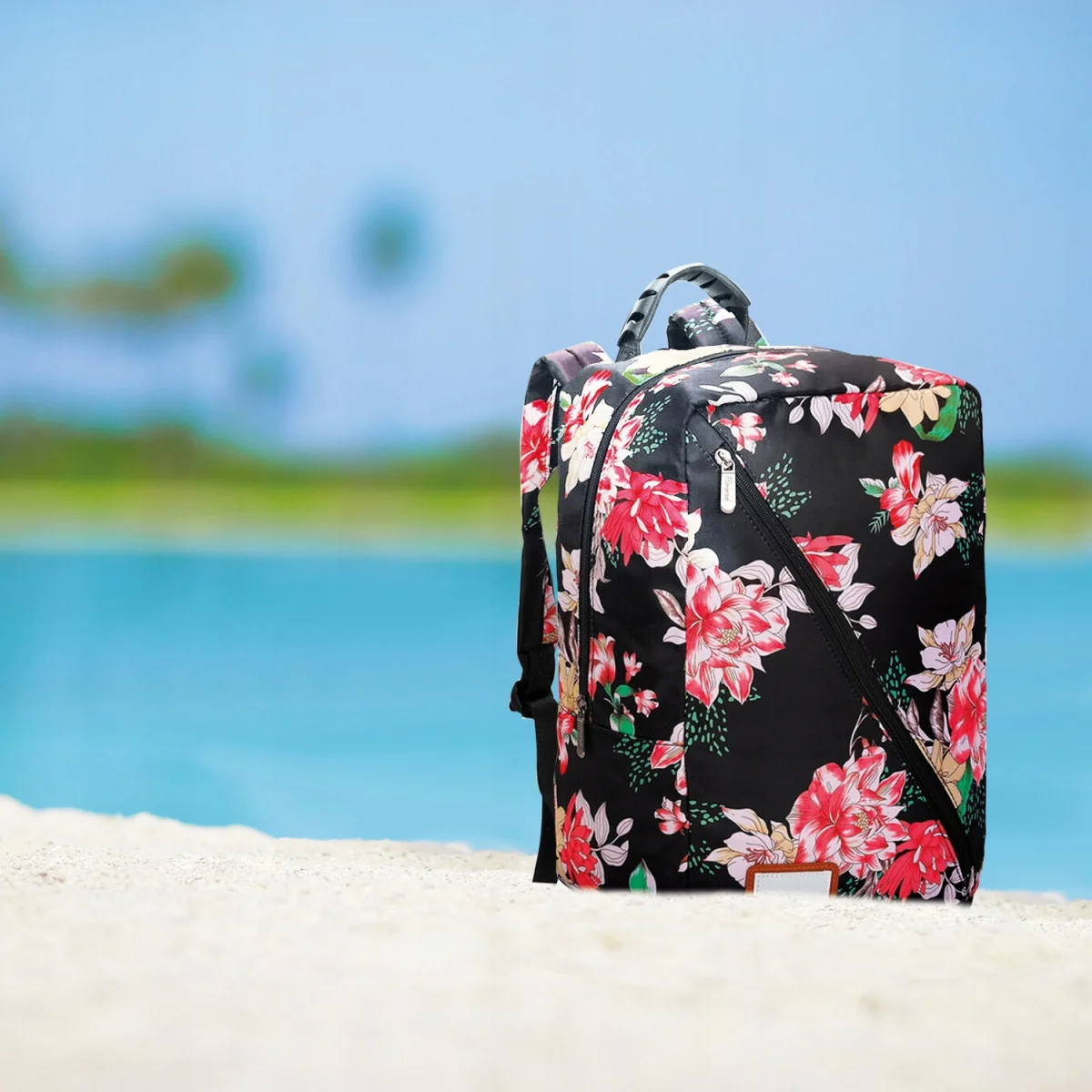 MG Bcross batoh so vstavaným USB káblom 20L, pink flowers