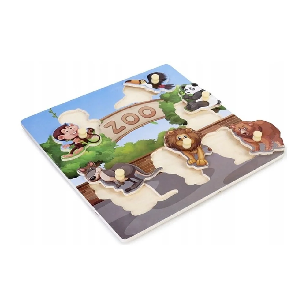Drevené zábavné, vkladacie puzzle Tulimi - Zoo - 6 dielikov